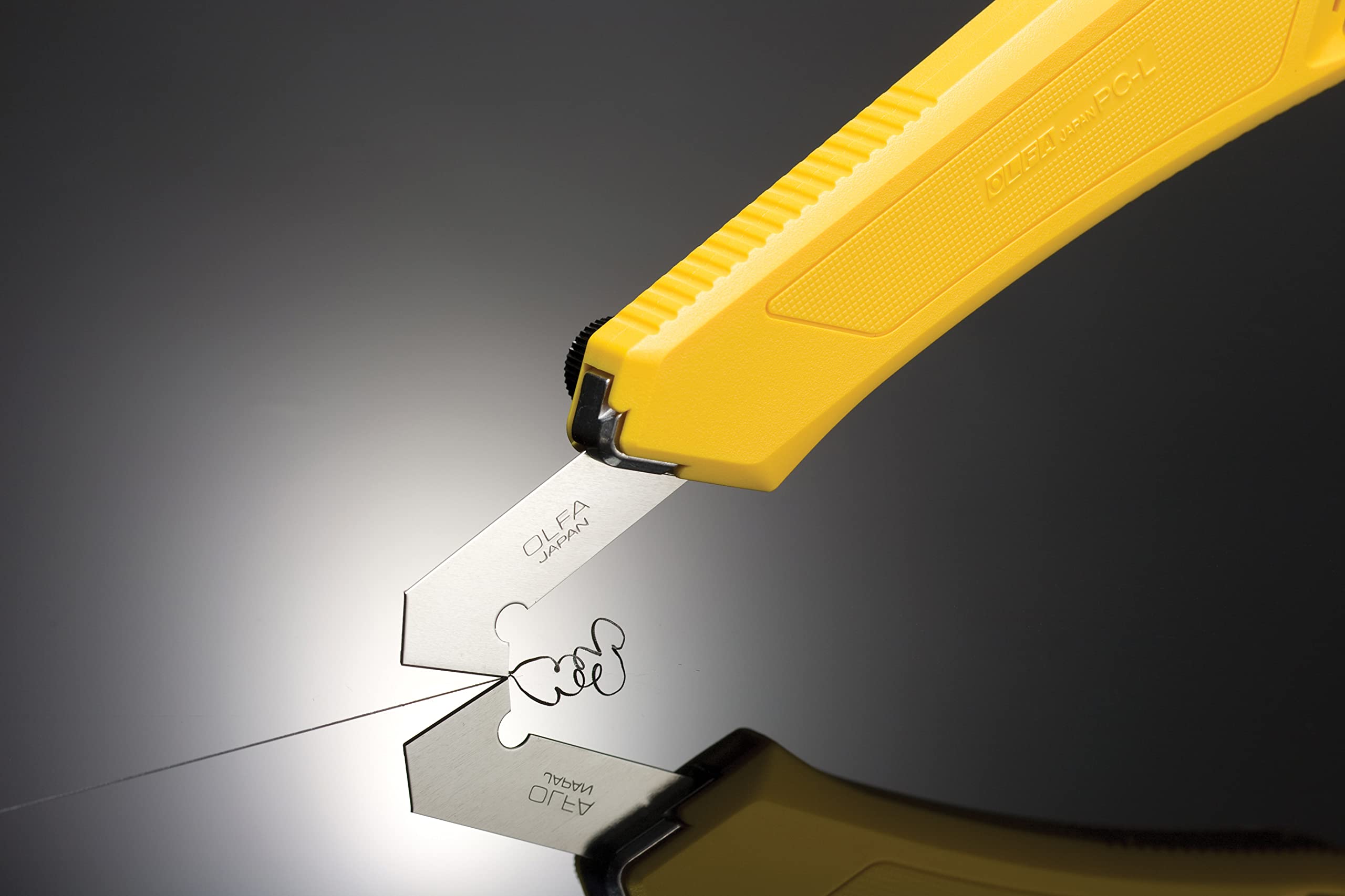 OLFA Plastic Laminate Cutter (PC-L) - Heavy Duty Scoring Tool w/Ratchet Lock & 2 Extra Blades for Laminate, Plastic, Plexiglass, Flooring, Replacement Blades: OLFA PB-800 Laminate Cutter Blade - Image 7