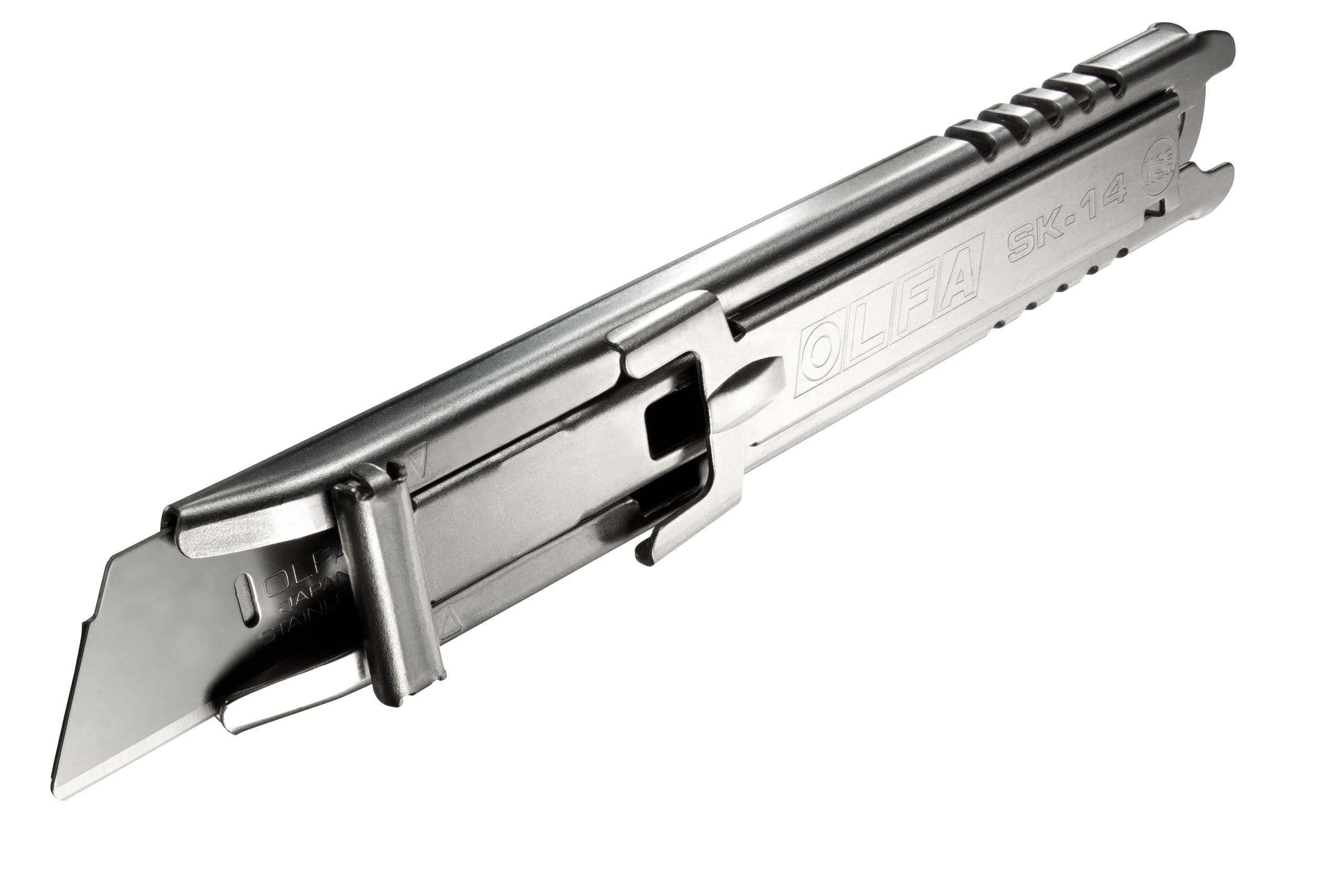 OLFA Self Retracting Safety Utility Knife (SK-14) - Multi-Purpose Stainless Steel Semi-Auto Box Cutter w/ Self Retractable Blade, Replacement Blades: OLFA SKB-2, SKB-2S, RSKB, & HOB Safety Blades - Image 4